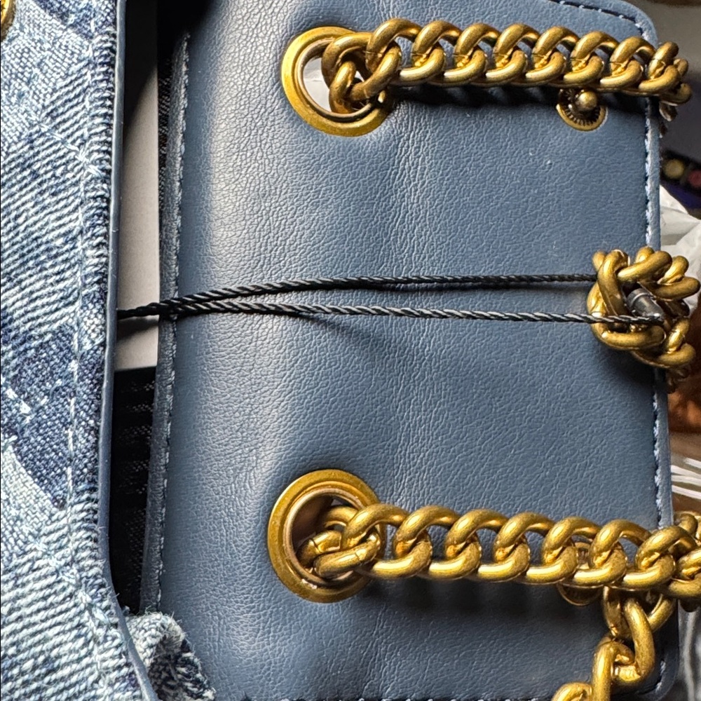 Kurt Geiger Denim Mini Bag with Gold Chain - Picture 15 of 15
